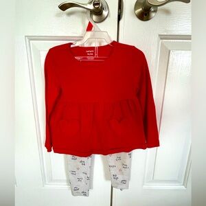 Size 4t carters red valentines outfit with hearts